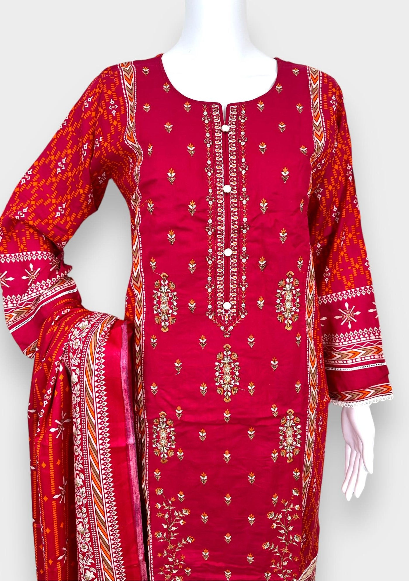 Embroidered 3 Pieces Pakistani Cotton Dress - db24369