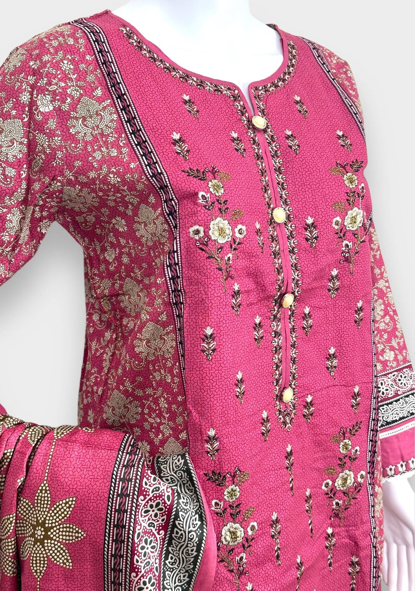 Embroidered 3 Pieces Pakistani Cotton Dress - db24359