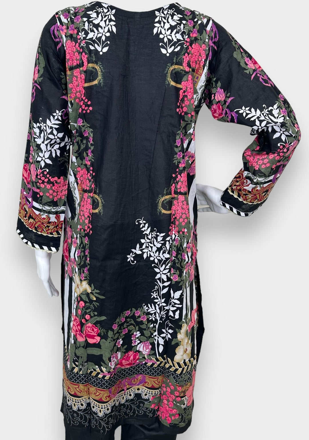 strapless open back dress Embroidered 3 Pieces Pakistani Cotton Dress