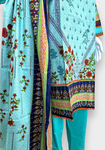 Embroidered 3 Pieces Pakistani Cotton Dress - db24364