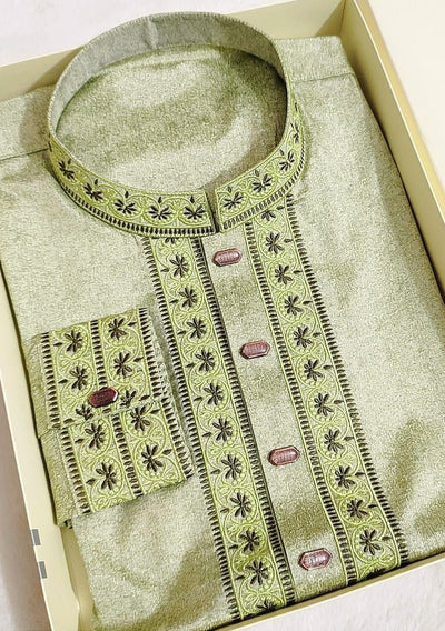 Embroidered Mixed Cotton Punjabi - db25607