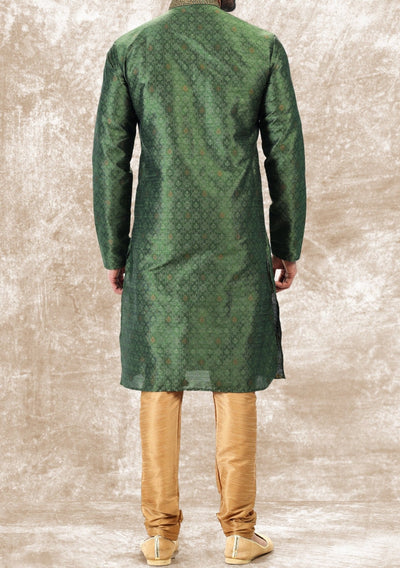 Embroidered Party Wear Jacquard Kurta Pajama Set - db21687