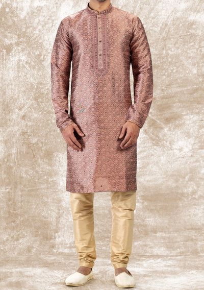 Embroidered Party Wear Jacquard Kurta Pajama Set - db21466