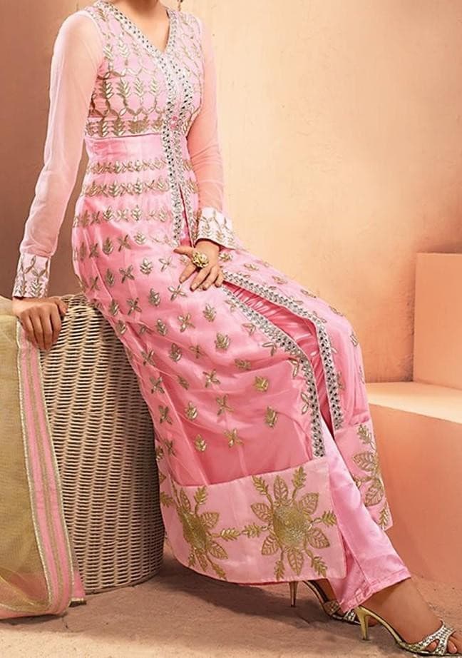 Ethenica Gorgeous Designer Net Anarkali Style Suit: Deshi Besh.