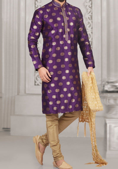 Exclusive Mens Designer Punjabi Pyjama Suit: Deshi Besh.