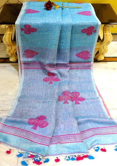Exclusive Traditional Designer Linen Saree: Deshi Besh.