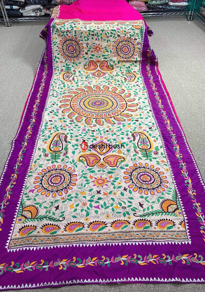 Exclusive Traditional Kantha Stitch Saree - db20289