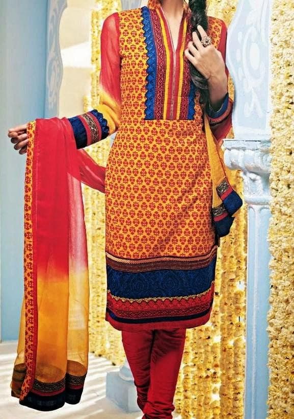 Ganga Pure Cotton Salwar Kmaeez Suit: Deshi Besh.