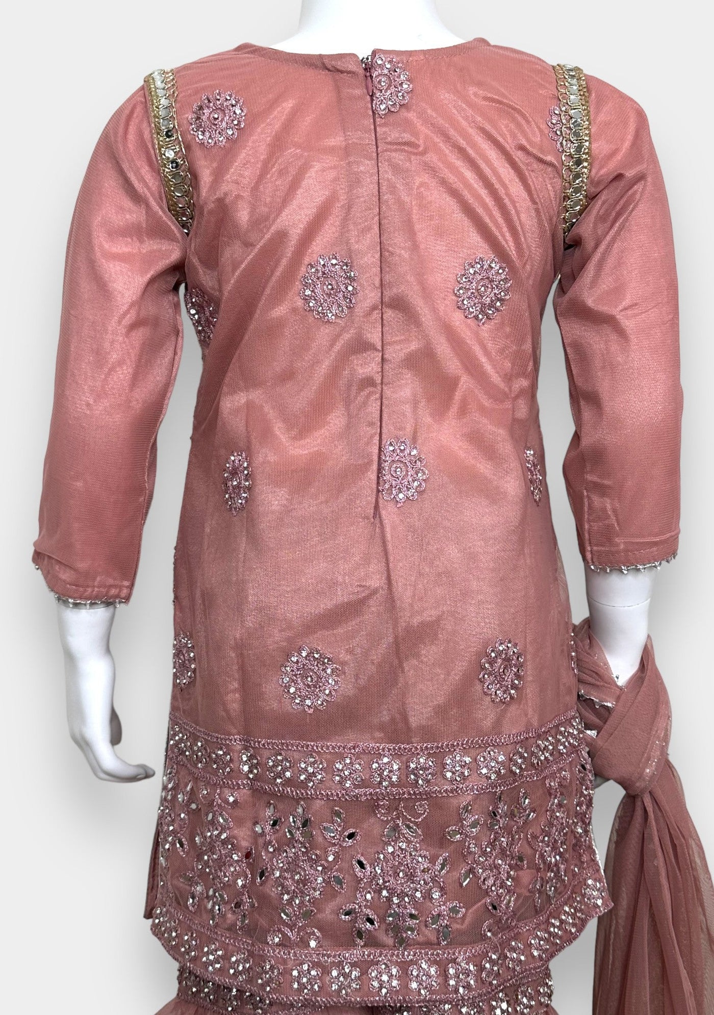 Purple Bandhani Print Georgette Sharara Suit