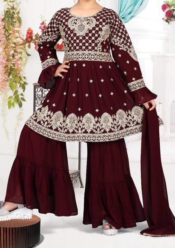 Girl's Indian Party Wear Designer Sharara Suit - db18675