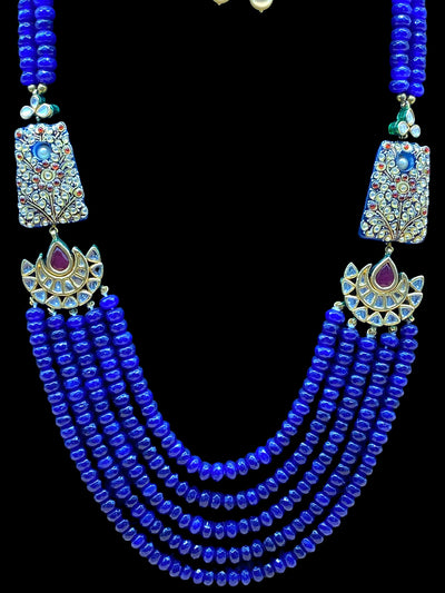 Gold Plated Pearl Kundan Long Necklace Set - dba003