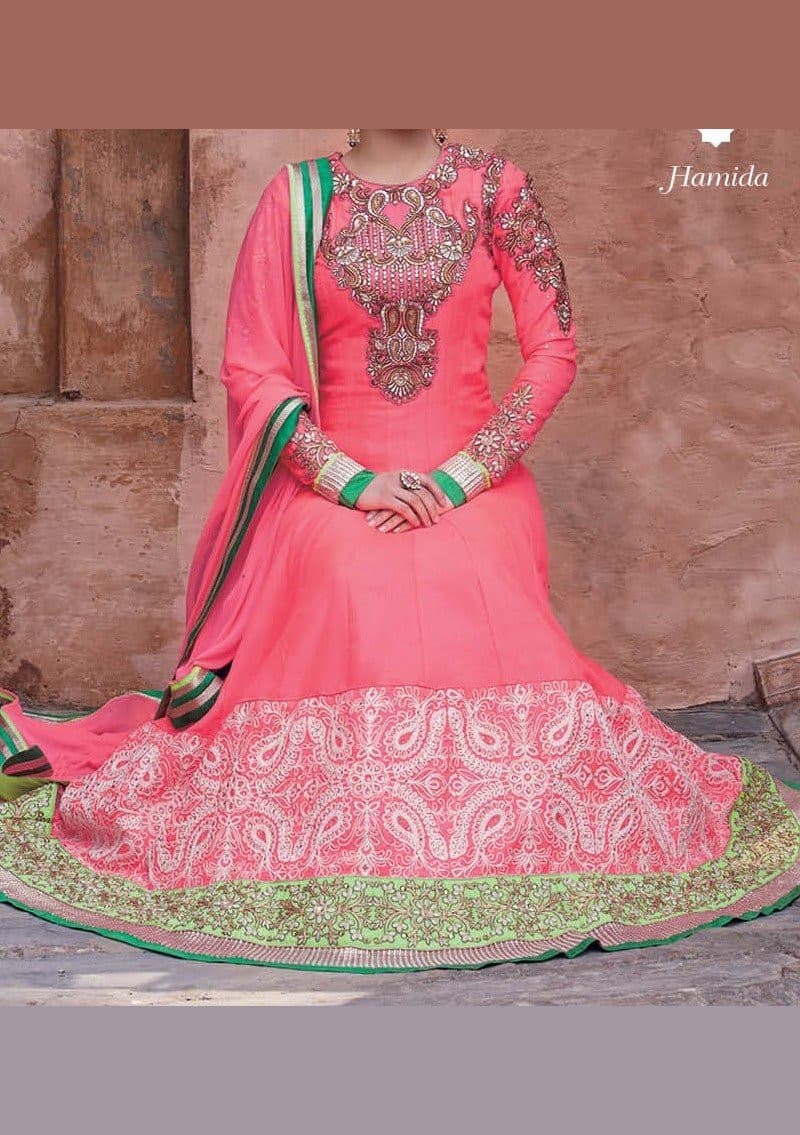 Hamida Kimora Volume-5 Designer Anarkali Suit: Deshi Besh.