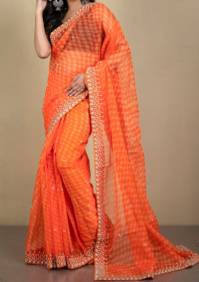 Handloom Soft Organza Zardosi Silk Saree - db23808