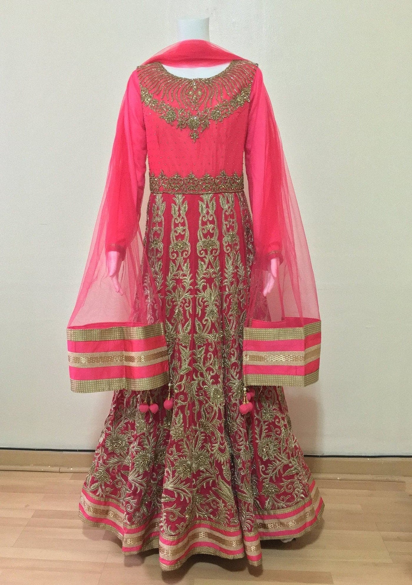 Heavy Bridal Handwork Gorgeous Anarkali Suit: Deshi Besh.