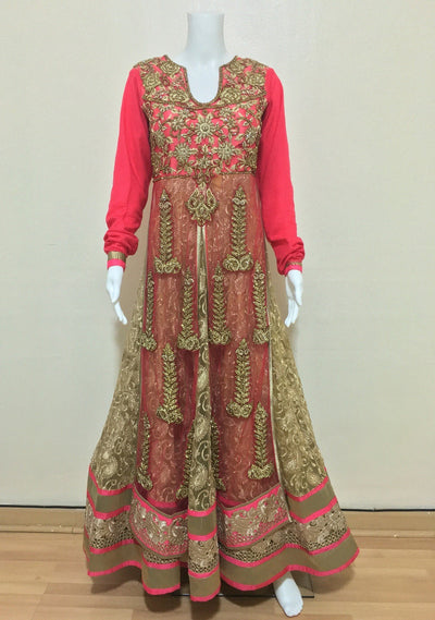 Heavy Bridal Handwork Gorgeous Anarkali Suit: Deshi Besh.