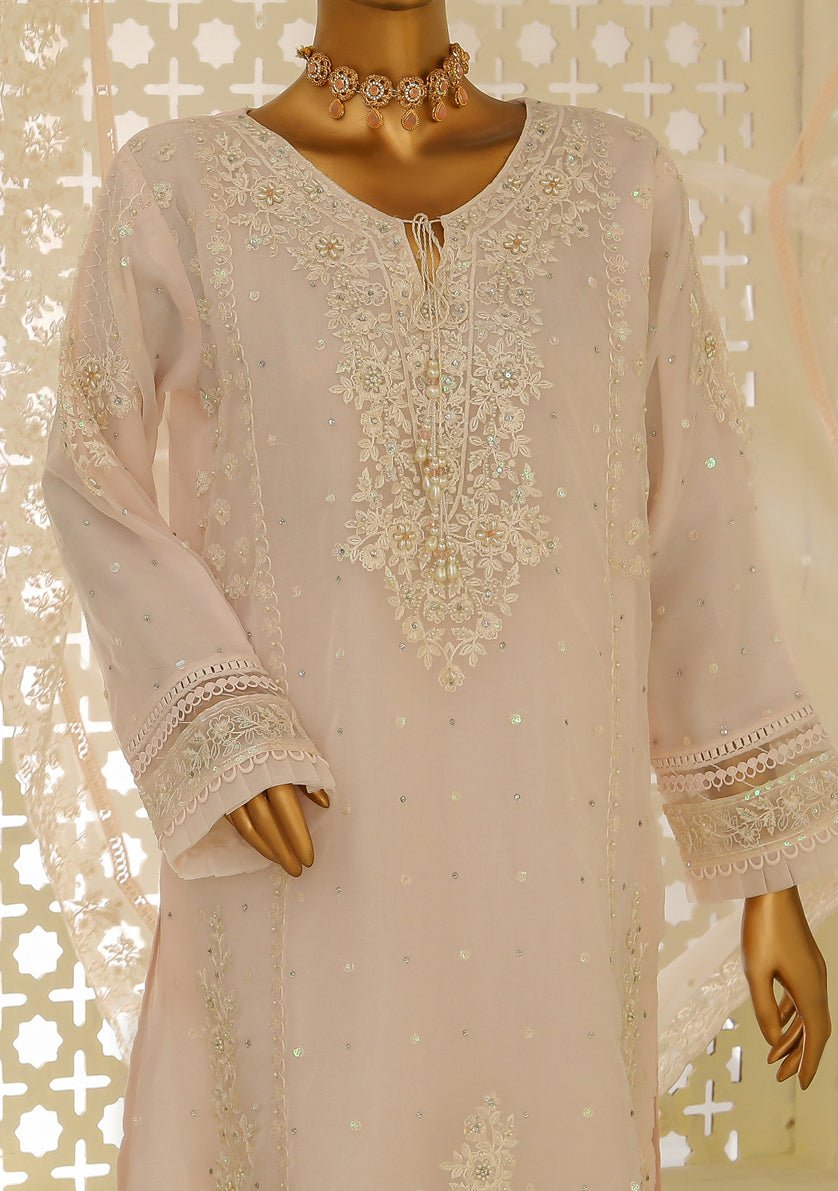 HZ Ready Made Embroidered Organza Formal Dress