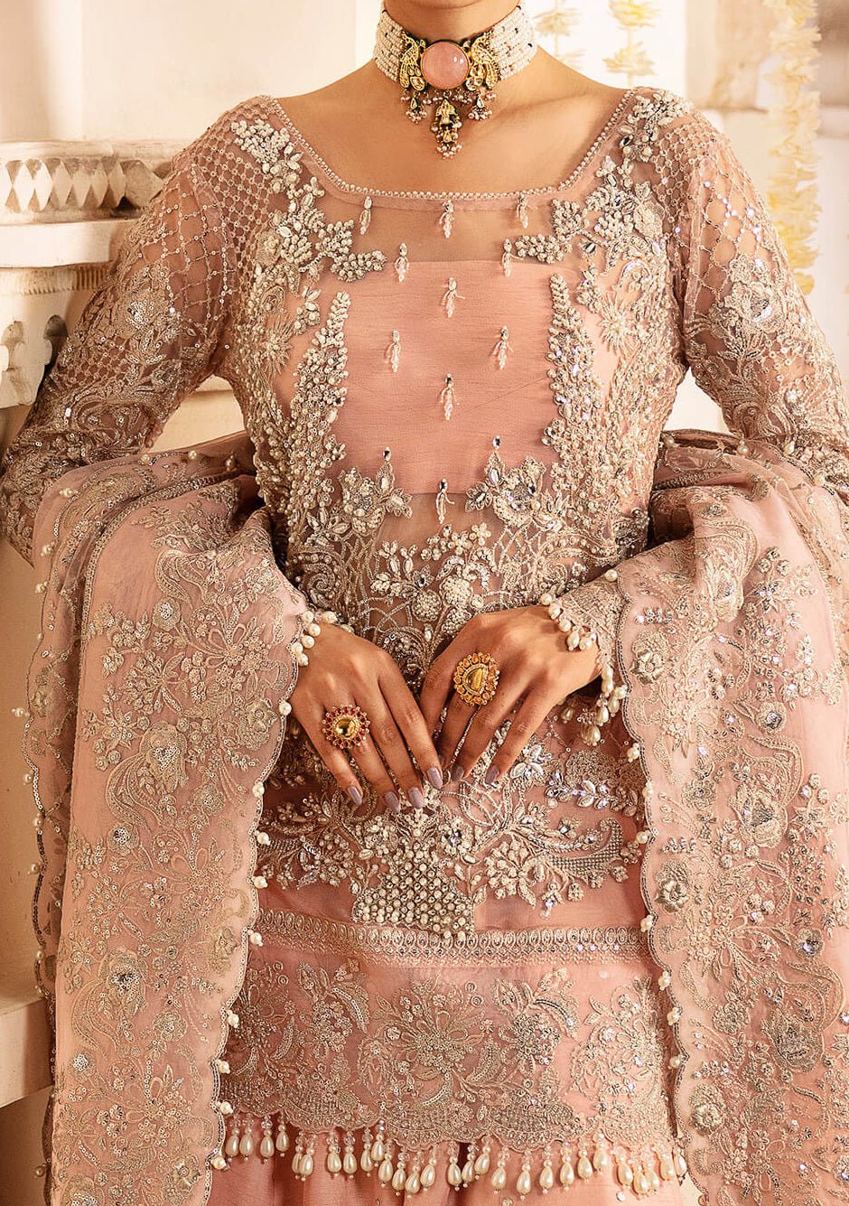 Imrozia Blume Pakistani Luxury Chiffon Dress - db24907