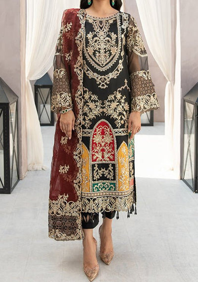 Imrozia Embroidered Pakistani Master Copy Chiffon Dress - db20029