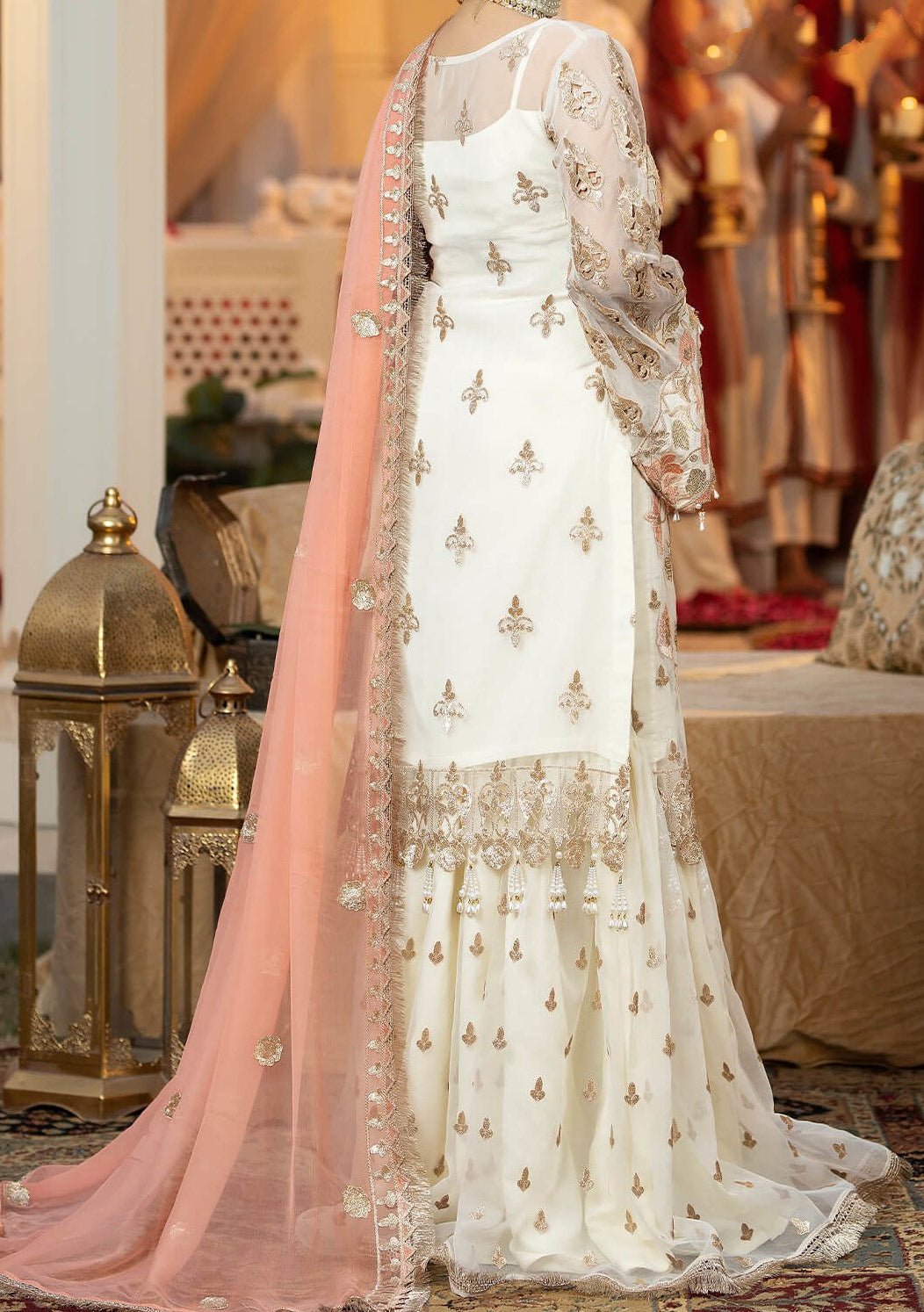 Imrozia Estelle Pakistani Luxury Organza Dress - db24262
