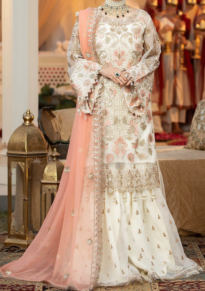 open lace back dress Petalhour – Buy Afrozeh Baby Pink Organza Dress for Eid Celebrations –  Pakistani Moda main image 1