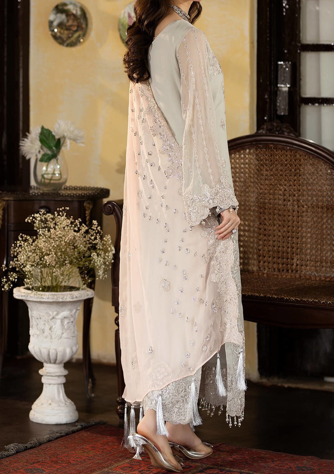 Imrozia Gabriella Pakistani Luxury Chiffon Dress - db25221