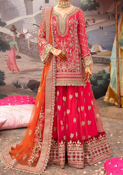 Imrozia Gulab Pakistani Luxury Chiffon Dress - db24903