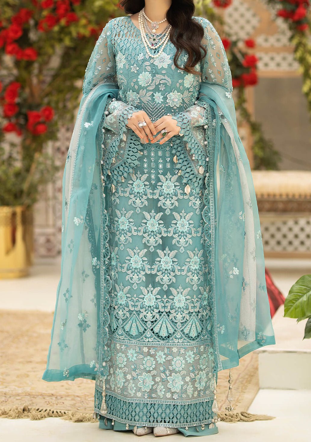 Imrozia Odette Pakistani Luxury Organza Dress - db24257