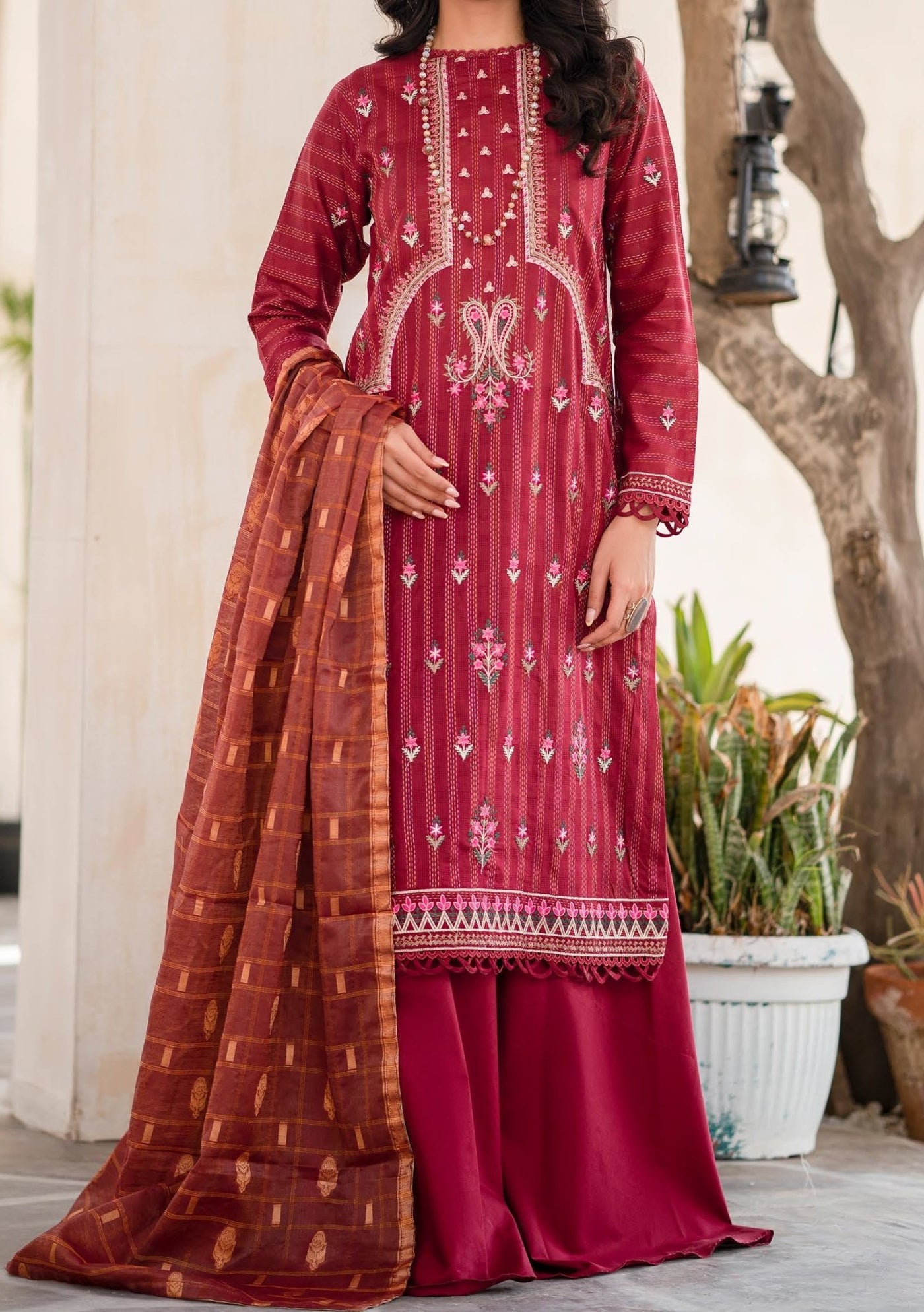 Kalakari Pakistani Embroidered Lawn Dress - db22156