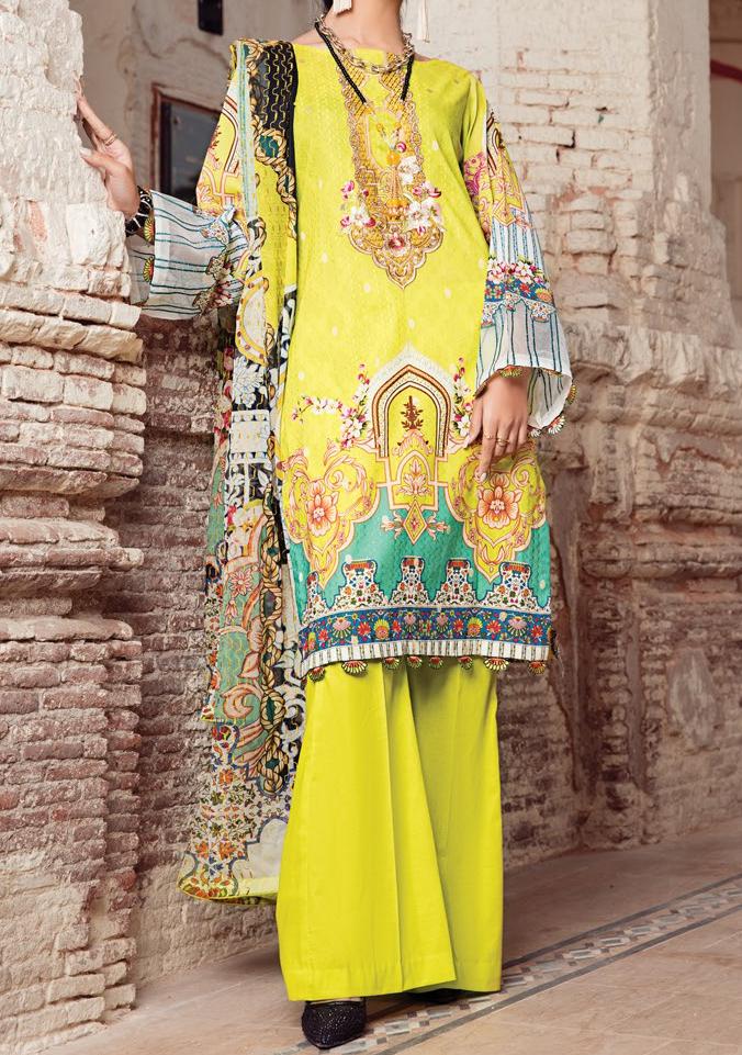 Kroma Couture Embroidered Pakistani Lawn Dress: Deshi Besh.