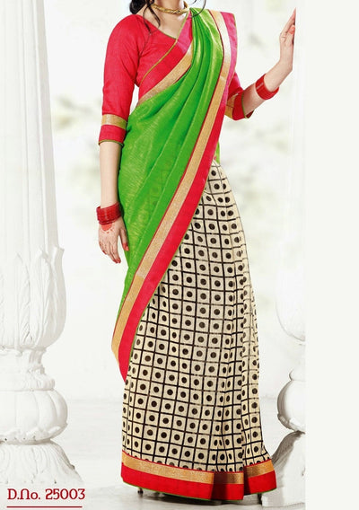 Madhubala New Stylish Bhagalpuri Silk Designer Saree: Deshi Besh.
