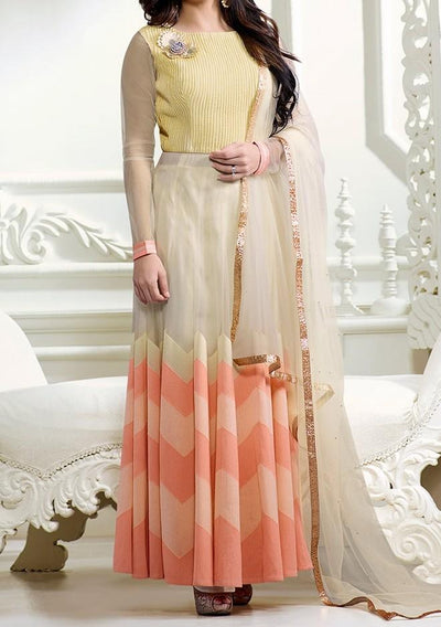 Madhubala Nitya Designer Anarkali Style Suit: Deshi Besh.