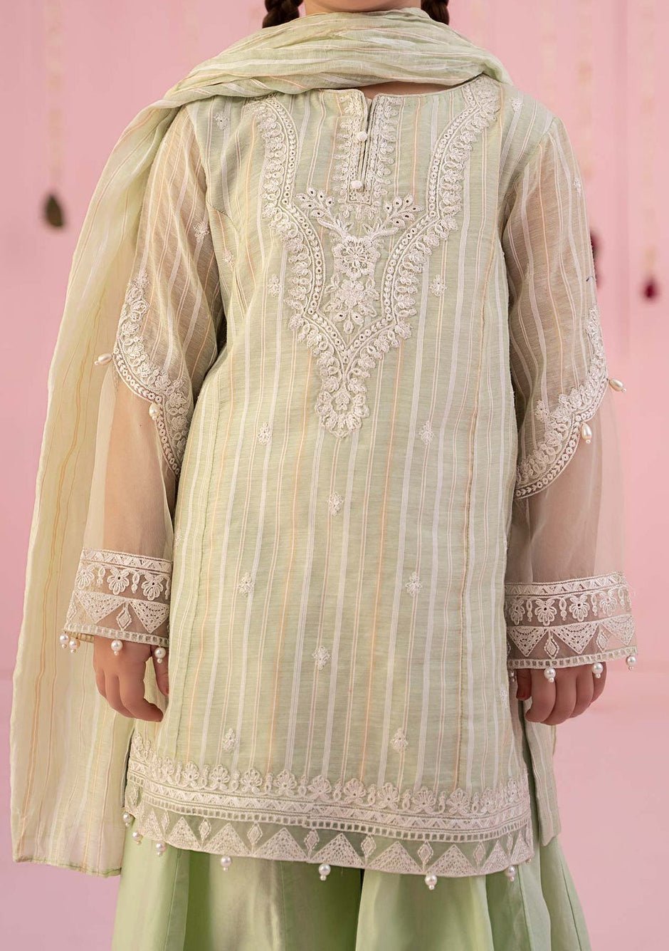 Maria.B Girl's Embroidered Cotton Palazzo Suit - db25398