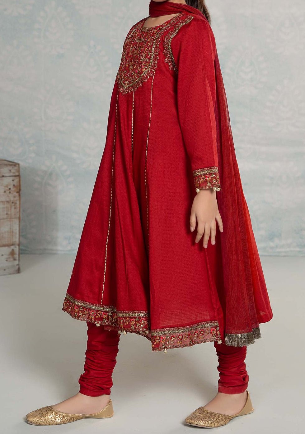 Maria.B Girl's Embroidered Dobby Salwar Suit - db25091