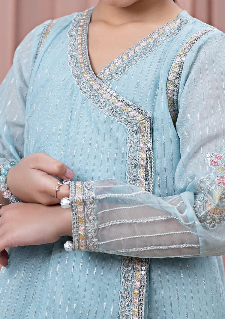 Maria.B Girl's Embroidered Jacquard Cotton Sharara Suit - db25211