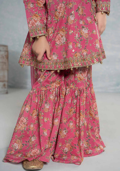 Maria.B Girl's Embroidered Lawn Sharara Suit - db25399