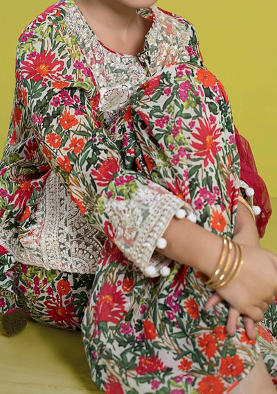 Maria.B Girl's Embroidered Lawn Sharara Suit - db25088