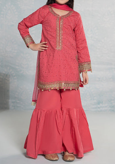 Maria.B Girl's Embroidered Lawn Sharara Suit - db25210