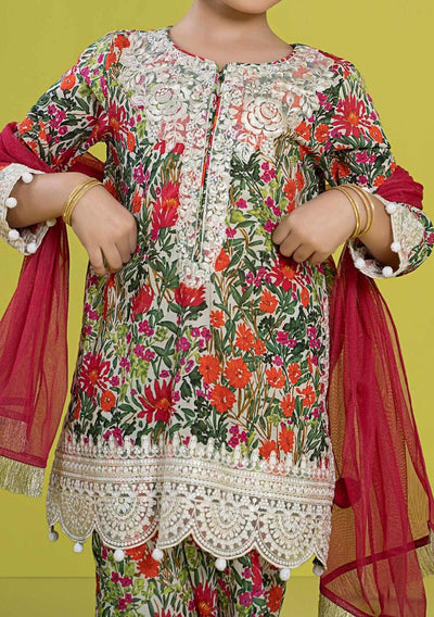 Maria.B Girl's Embroidered Lawn Sharara Suit - db25088
