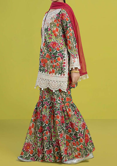 Maria.B Girl's Embroidered Lawn Sharara Suit - db25088