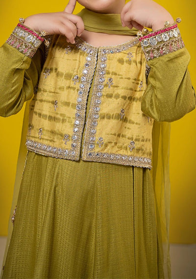 Maria.B Girl's Embroidered Linen Anarkali - db24921