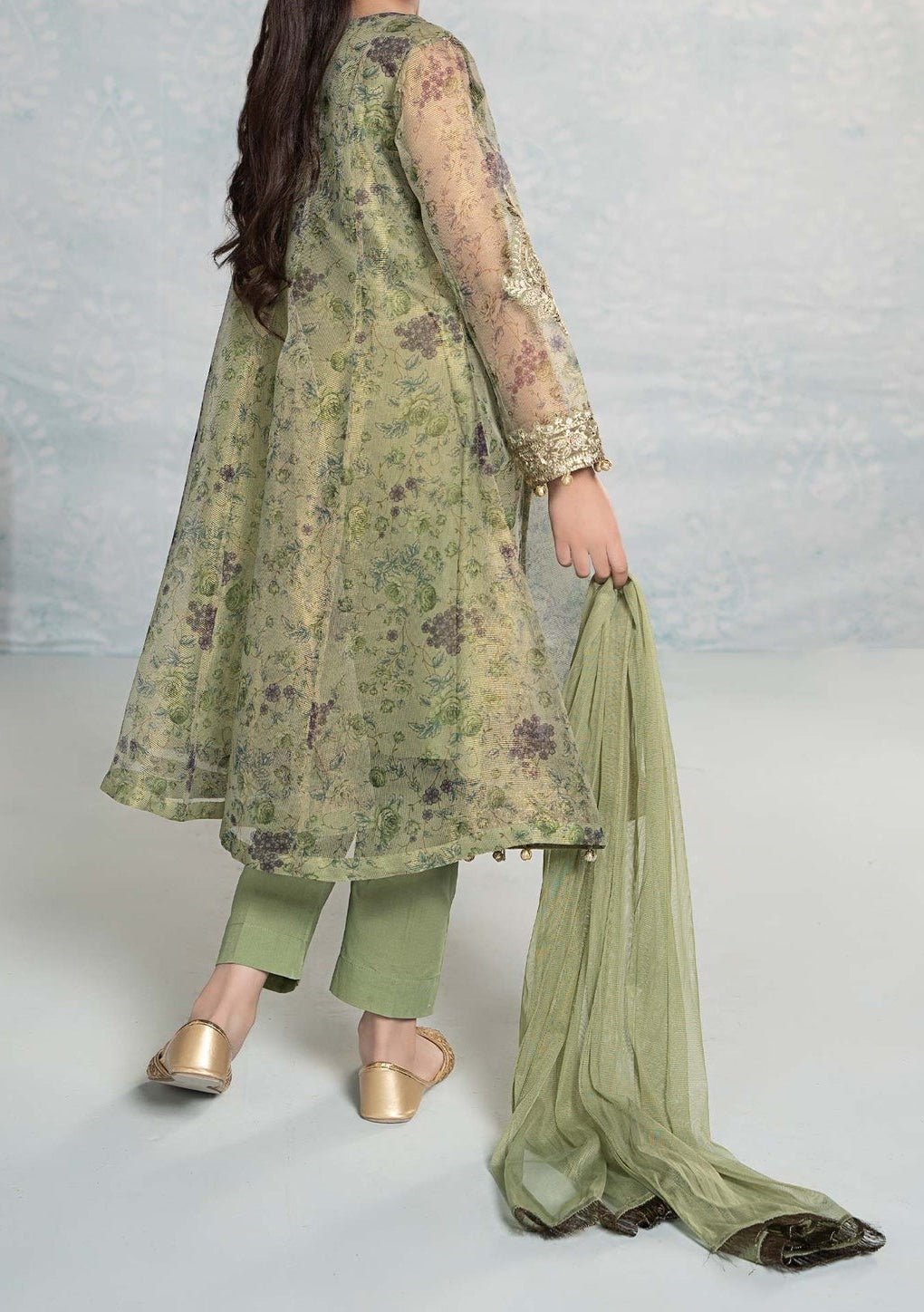 Maria.B Girl's Embroidered Net Salwar Suit - db25401