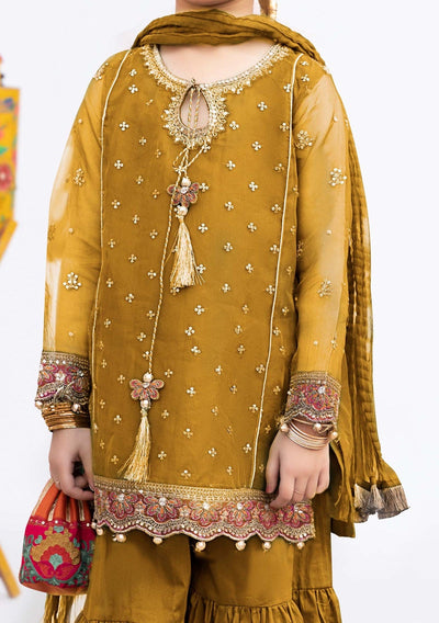 Maria.B Girl's Embroidered Organza Sharara Suit - db25218