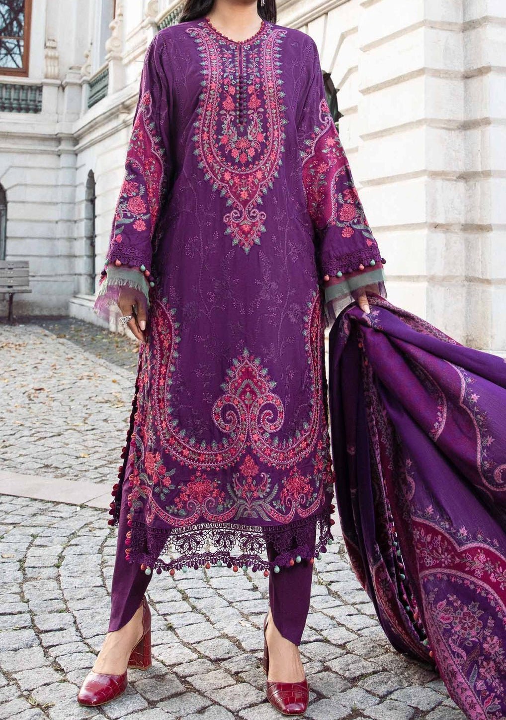 Maria.B Linen Pakistani Luxury Twill Dress - db24110