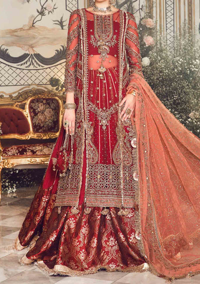 Maria.B Mbroidered Pakistani Organza Lehenga Suit - db24598