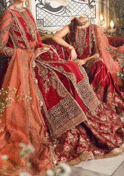 Maria.B Mbroidered Pakistani Organza Lehenga Suit - db24598