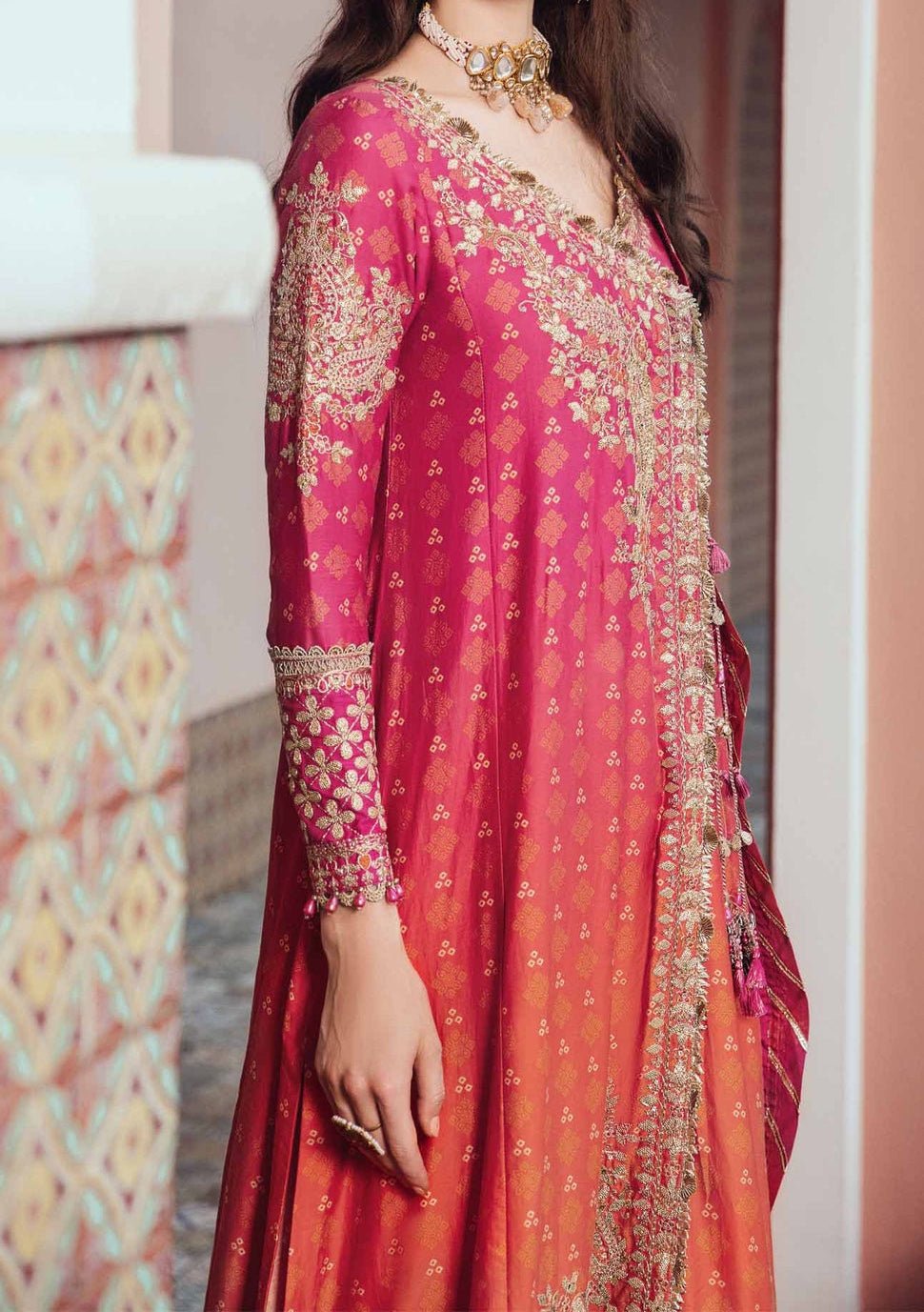 Maria.B Sateen Pakistani Luxury Cotton Satin Dress - db24100