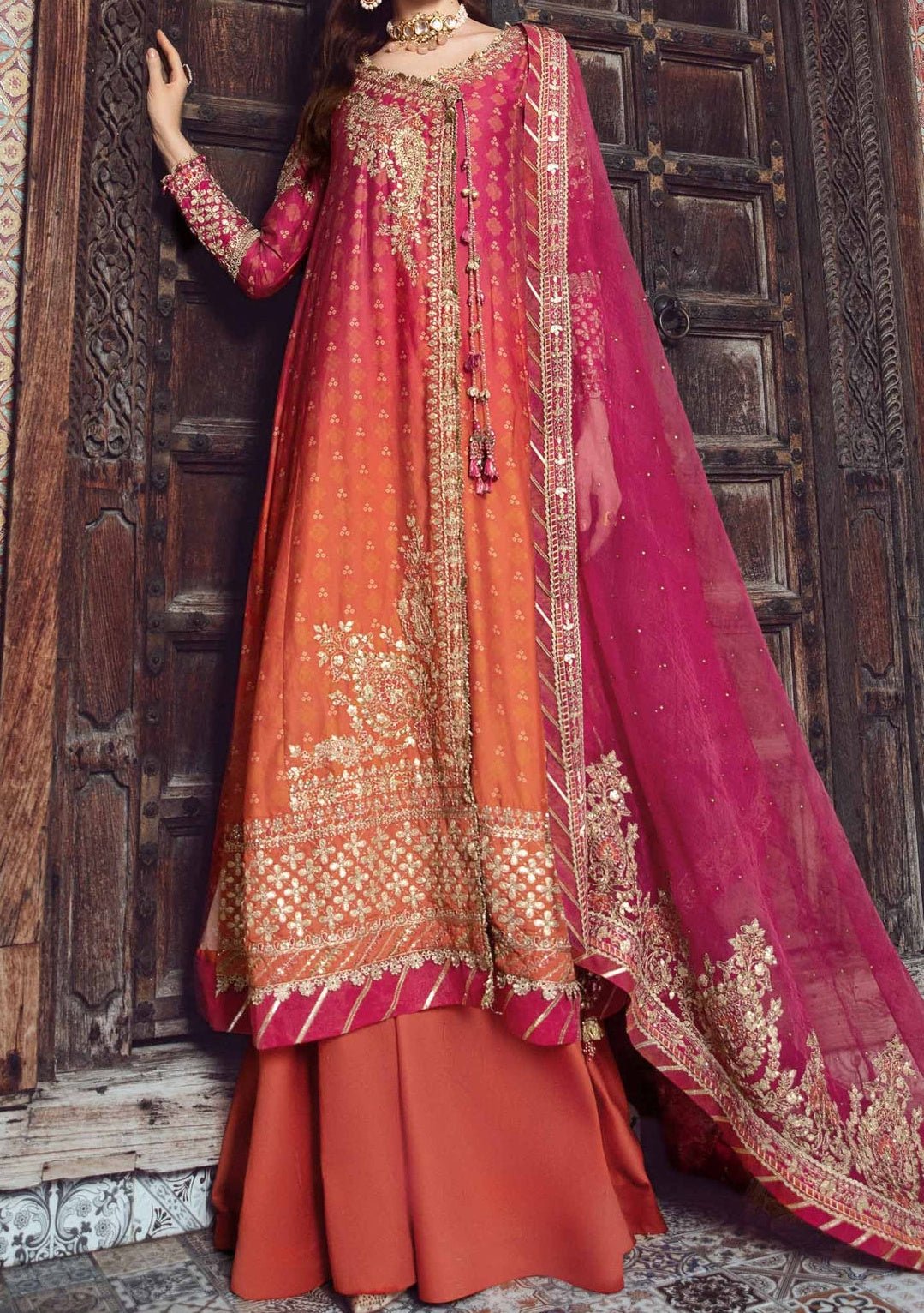 Maria.B Sateen Pakistani Luxury Cotton Satin Dress - db24100