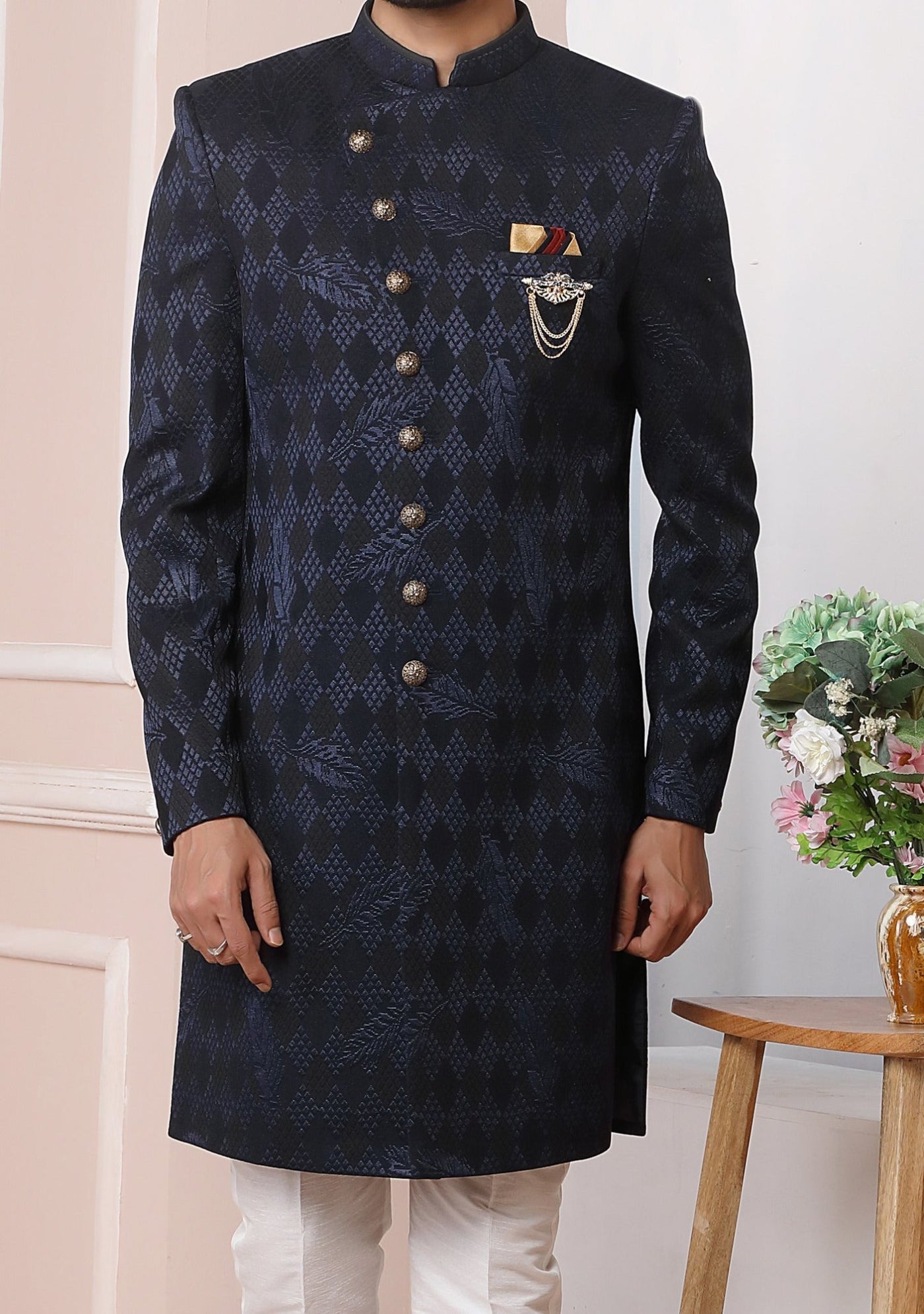 Men's Indo Western Party Wear Sherwani Suit - db20460