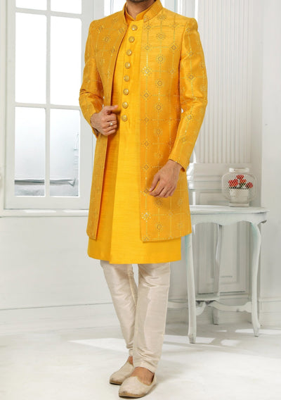 Men's Indo Western Party Wear Sherwani Suit With Jacket - db20439