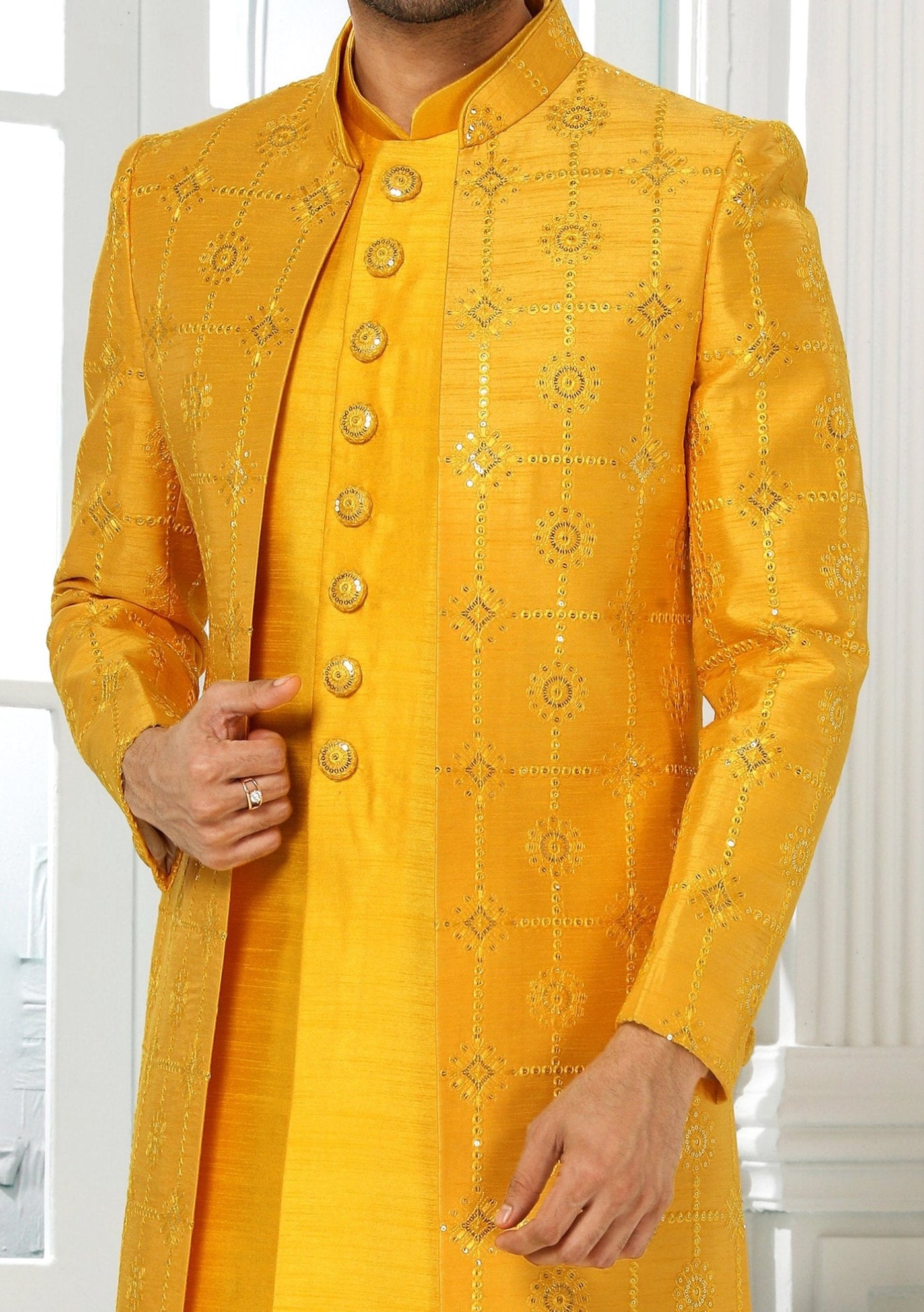 Men's Indo Western Party Wear Sherwani Suit With Jacket - db20439